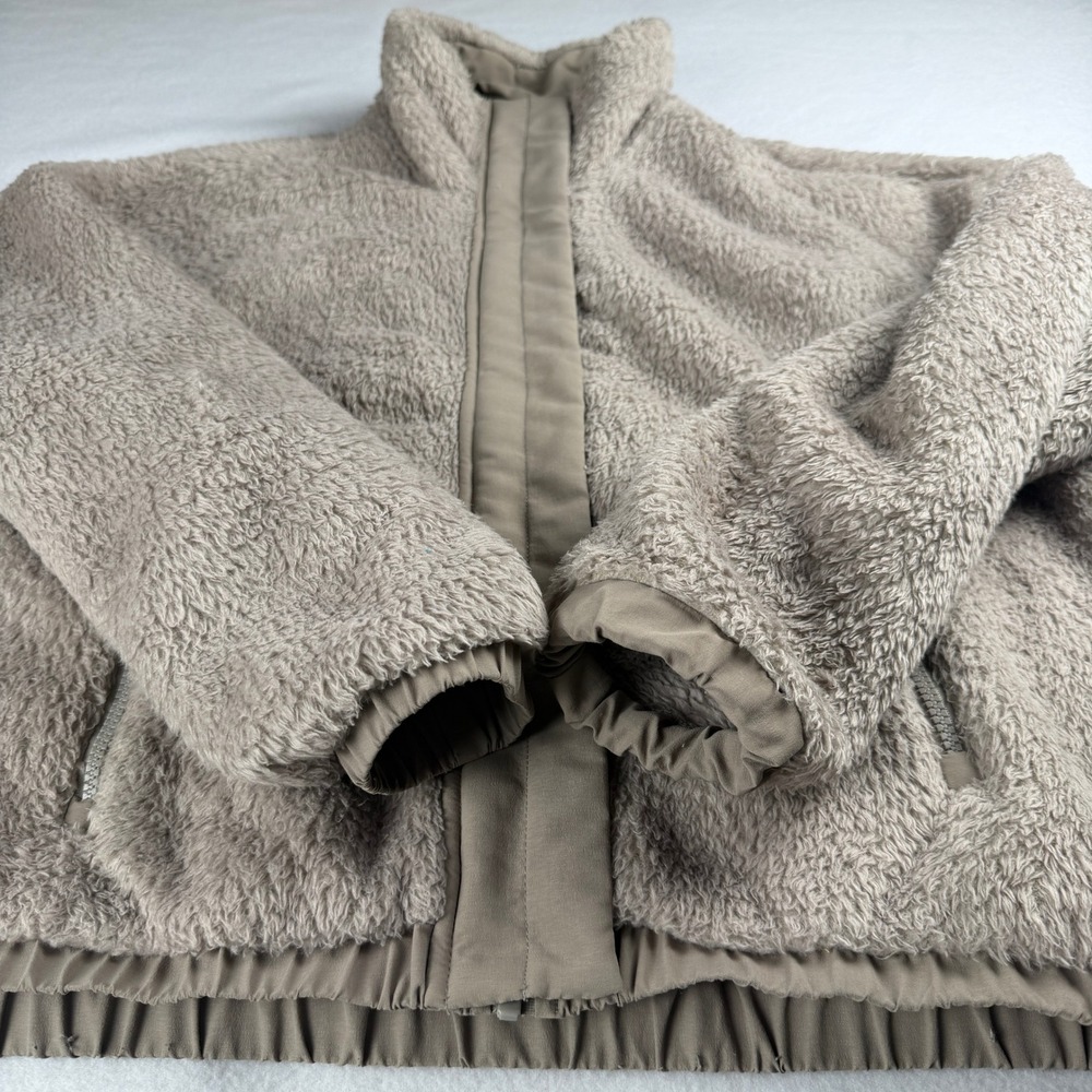 Vuori Women's Cozy Sherpa Full Zip Fleece Jacket Tan Medium VW530 - Picture 10 of 14